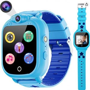 PROGRACE Kids Smart Watch Digital Camera Watch with Games, Music Player, Pedometer Step Count, FM Radios, Flashlights and 1.5 inch Touch LCD